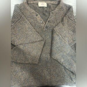 Brown and Blue Ribbed Sweater